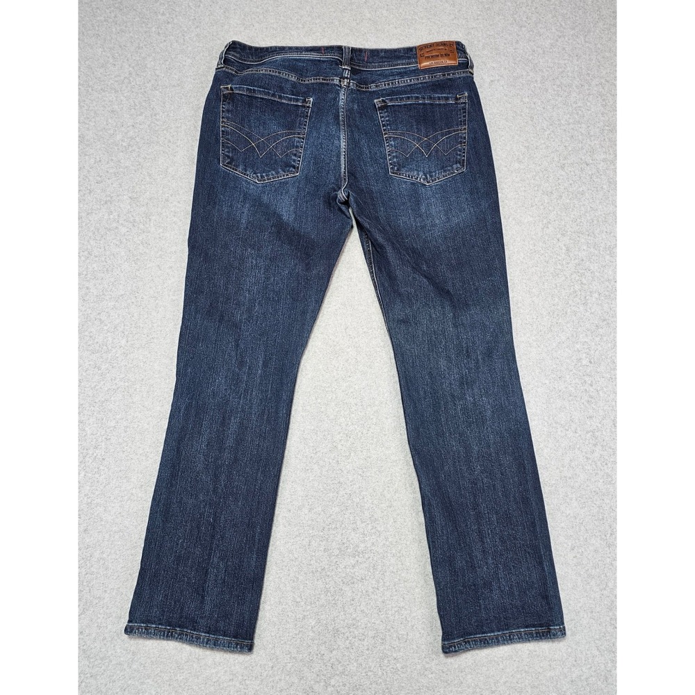 Seven7 Jeans Mens 36x32 Blue Straight Fit Stretch Denim Whiskered Dark Wash - Picture 3 of 11